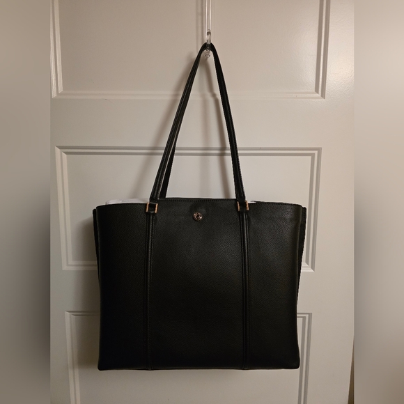 Cole Haan Everyday Grand Series Black Leather Tote Bag With Dust Bag - Picture 8 of 11